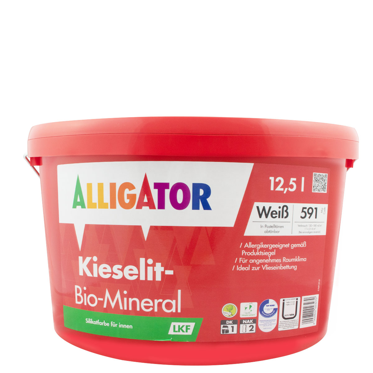 Alligator Kieselit Bio Mineral LKF 12,5L weiss, hochdeckende Wandfarbe