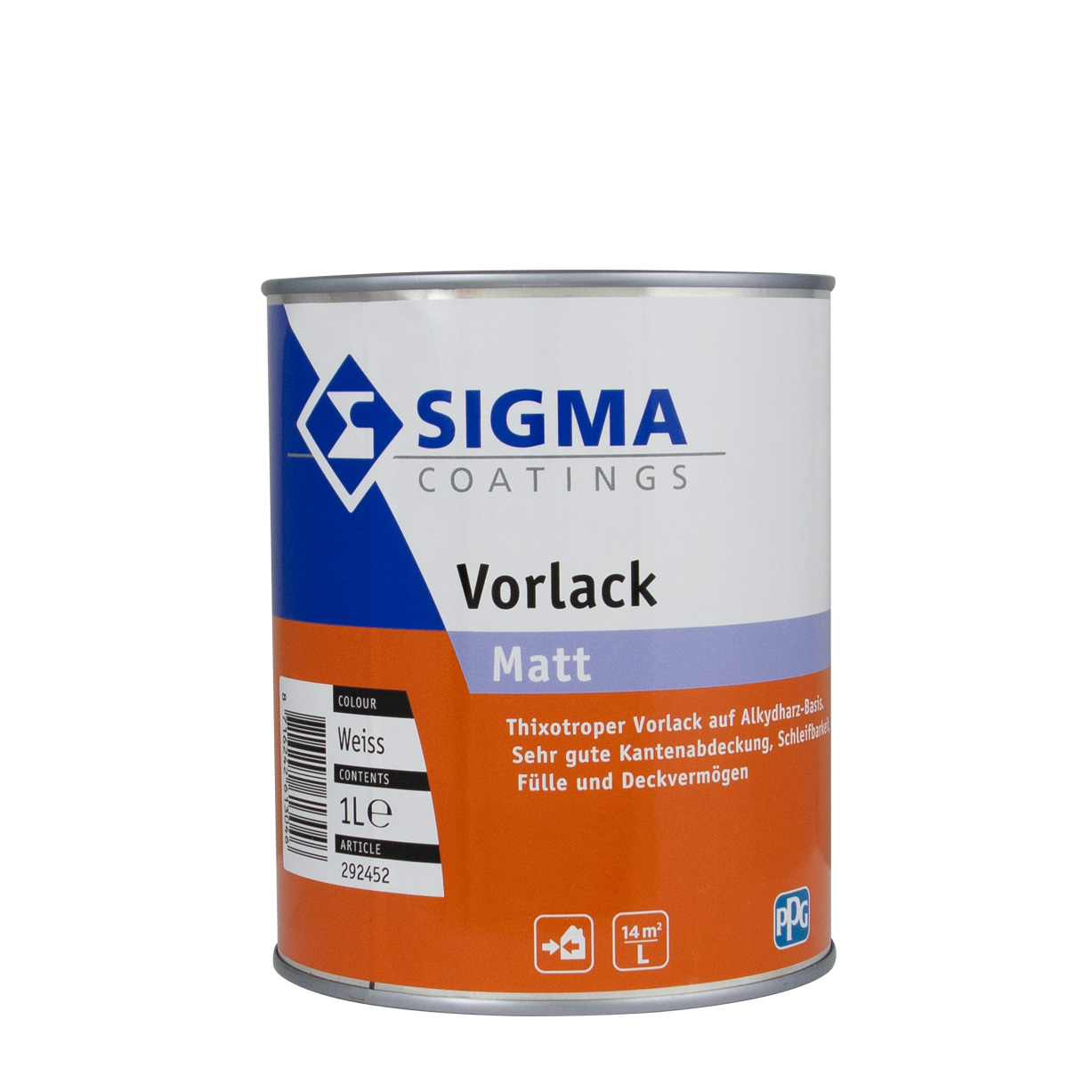 Sigma Vorlack Matt weiss 1L, Metalllack & Holzlack