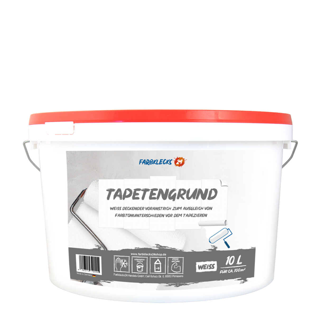 Farbklecks24 Tapetengrund 10L, für Vliestapeten