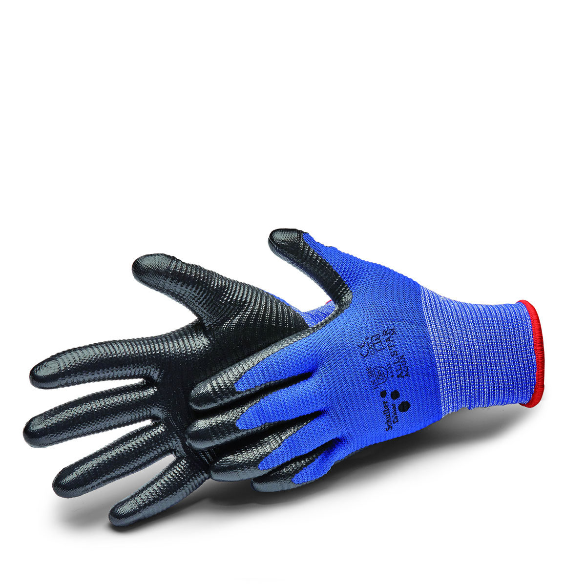Schuller Arbeitshandschuhe Allstar Aqua Größe L #42732, Nitril Montagehandschuhe
