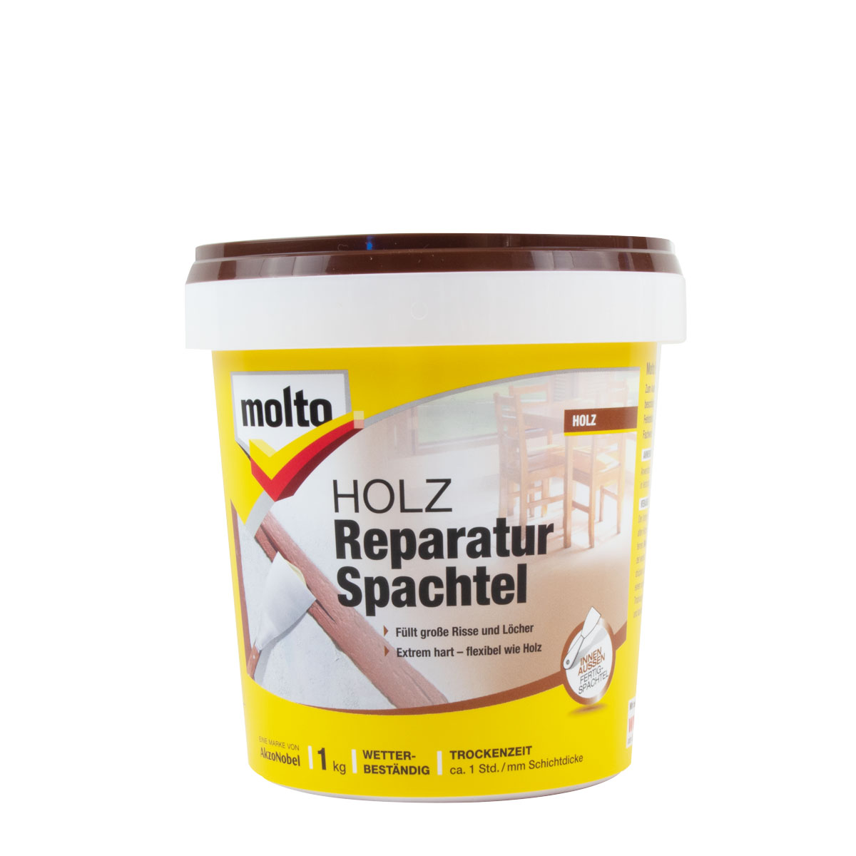Molto Holz Reparatur Spachtel 1KG, Fertigspachtel, Schnellspachtel