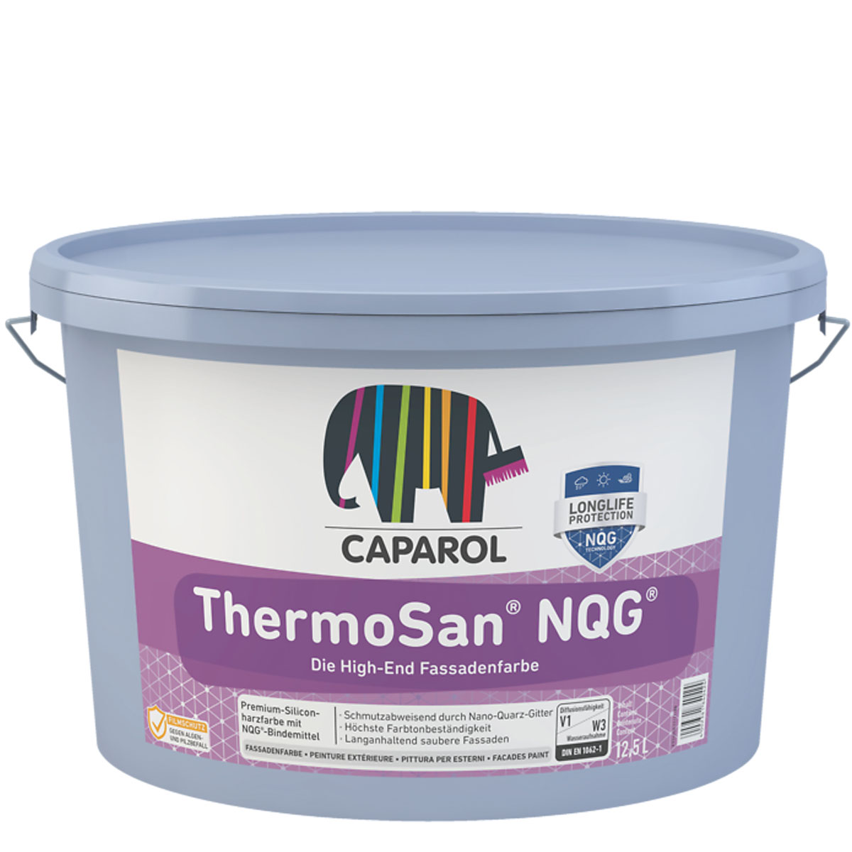 Caparol ThermoSan NQG 12,5L weiß, Silikonharz Fassadenfarbe, Schmutzabweisend