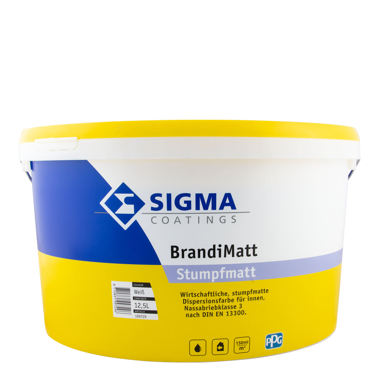 Sigma Brandimatt 12,5L weiss, Stumpfmatt, Wirtschaftliche Innenfarbe