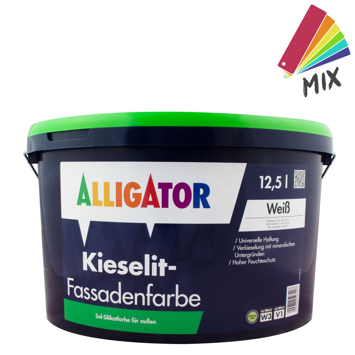 Alligator Kieselit Fassadenfarbe 12,5L wunschfarbton PG A, Dispersions-Silikatfarbe, Wetterbeständig