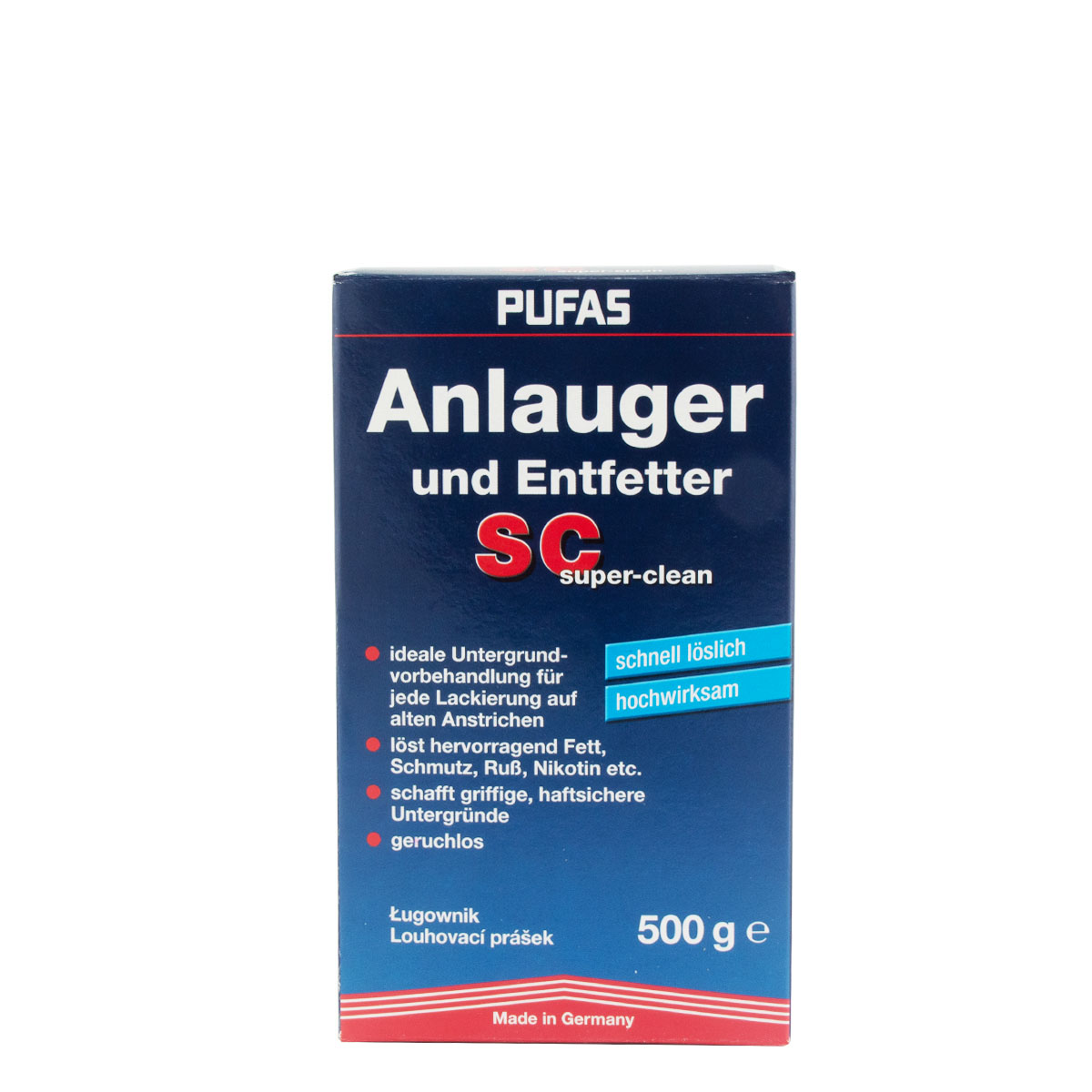 Pufas Anlauger und Entfetter SC 500g super-clean, hochwirksamer Reiniger, Nikotinreiniger