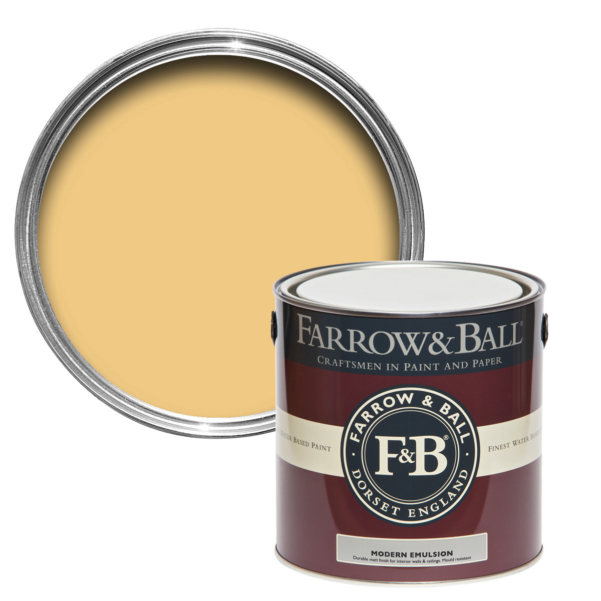Farrow & Ball Modern Emulsion 2,5L Yellow Ground No. 218, robuste Wandfarbe, Küchenfarbe