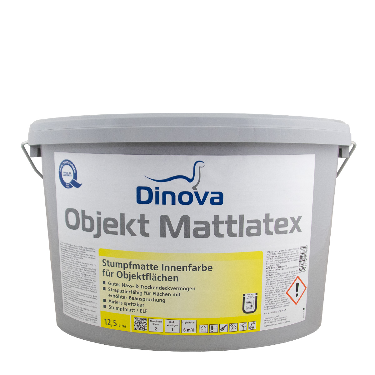 Dinova Objekt Mattlatex 12,5L weiss, Scheuerbeständig