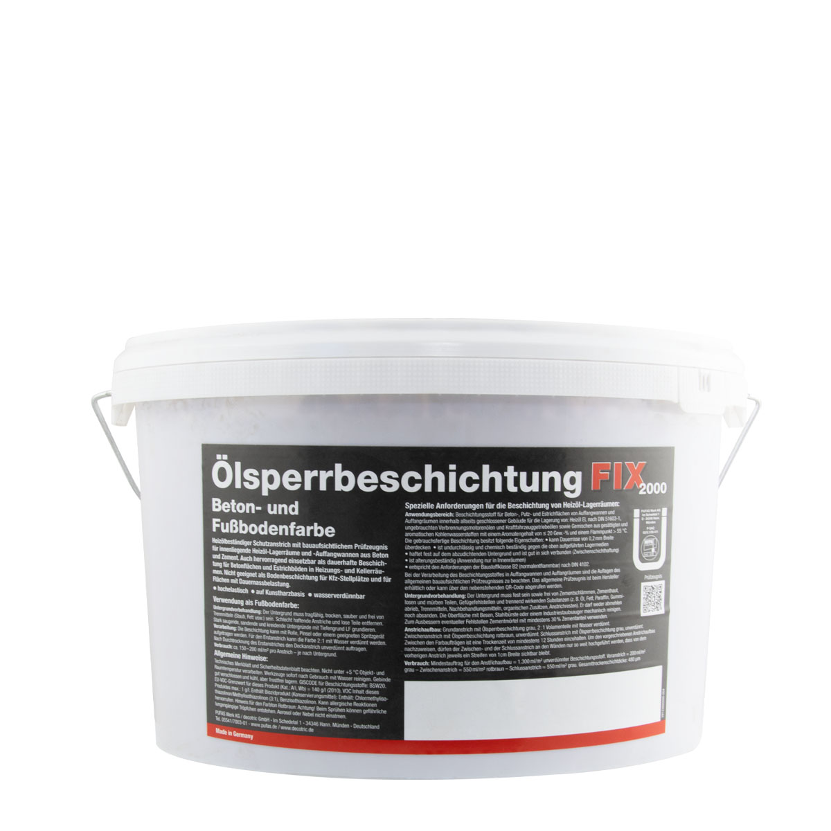 Pufas Ölsperrbeschichtung FIX2000 2,5L grau, Fußbodenfarbe, Betonfarbe innen