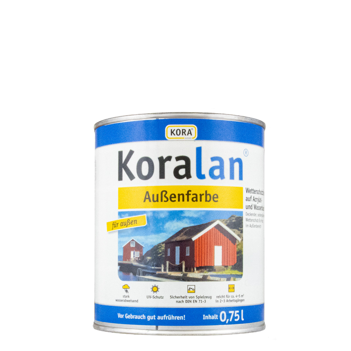 Koralan Außenfarbe 0,75L dunkelgrau, Holzfarbe, Wetterschutzfarbe, Deckfarbe