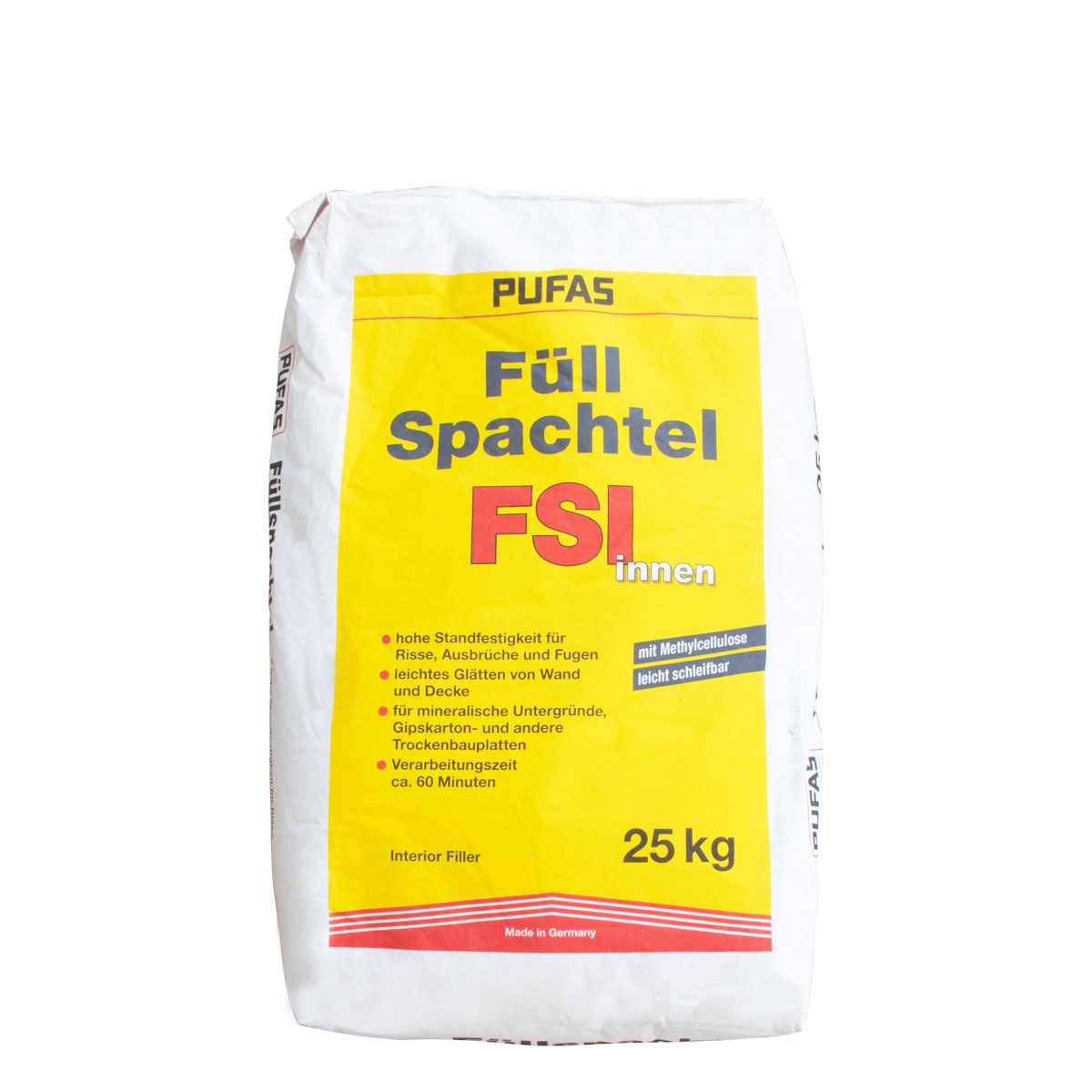 Pufas Füllspachtel FSI innen 25kg, Spachtelmasse, Gipsspachtel, Wandspachtel