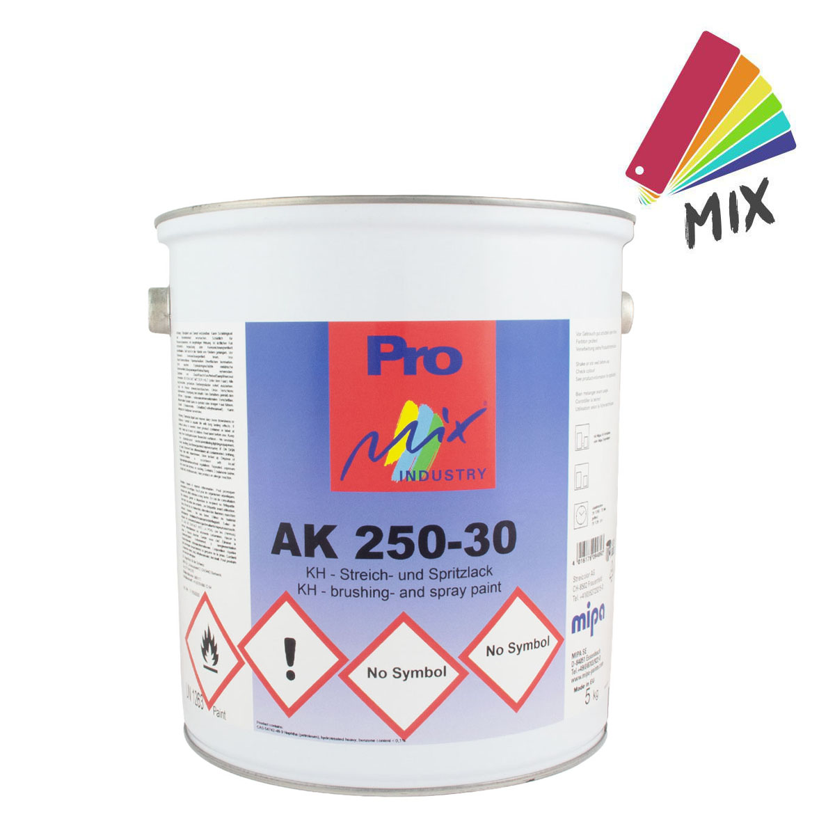 Mipa AK 250-30 KH-Streich und Spritzlack seidenmatt 5kg, PG 1, Kunstharzlack
