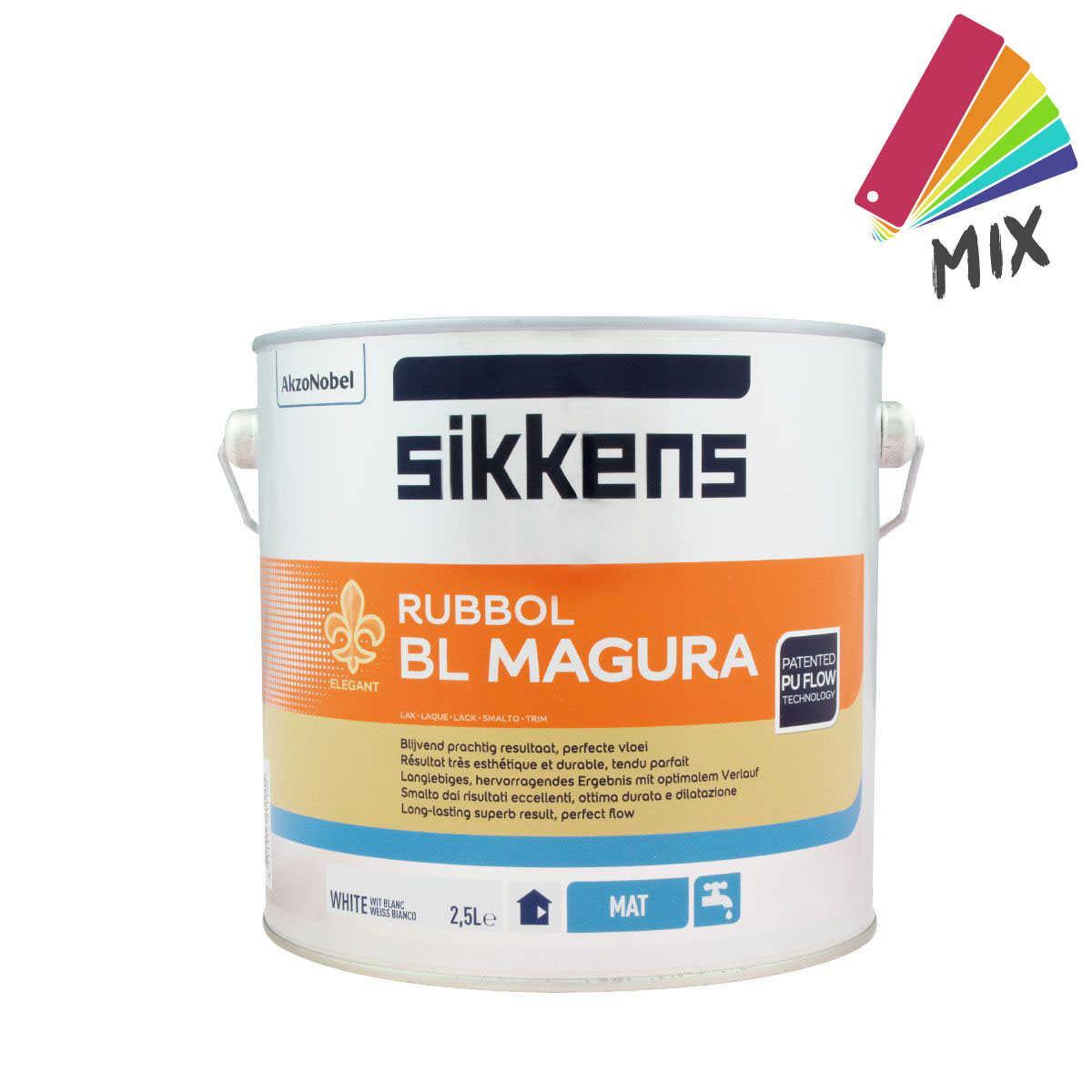 Sikkens Rubbol BL magura 2,5L wunschfarbton, PU-Mattlack, Holzlack