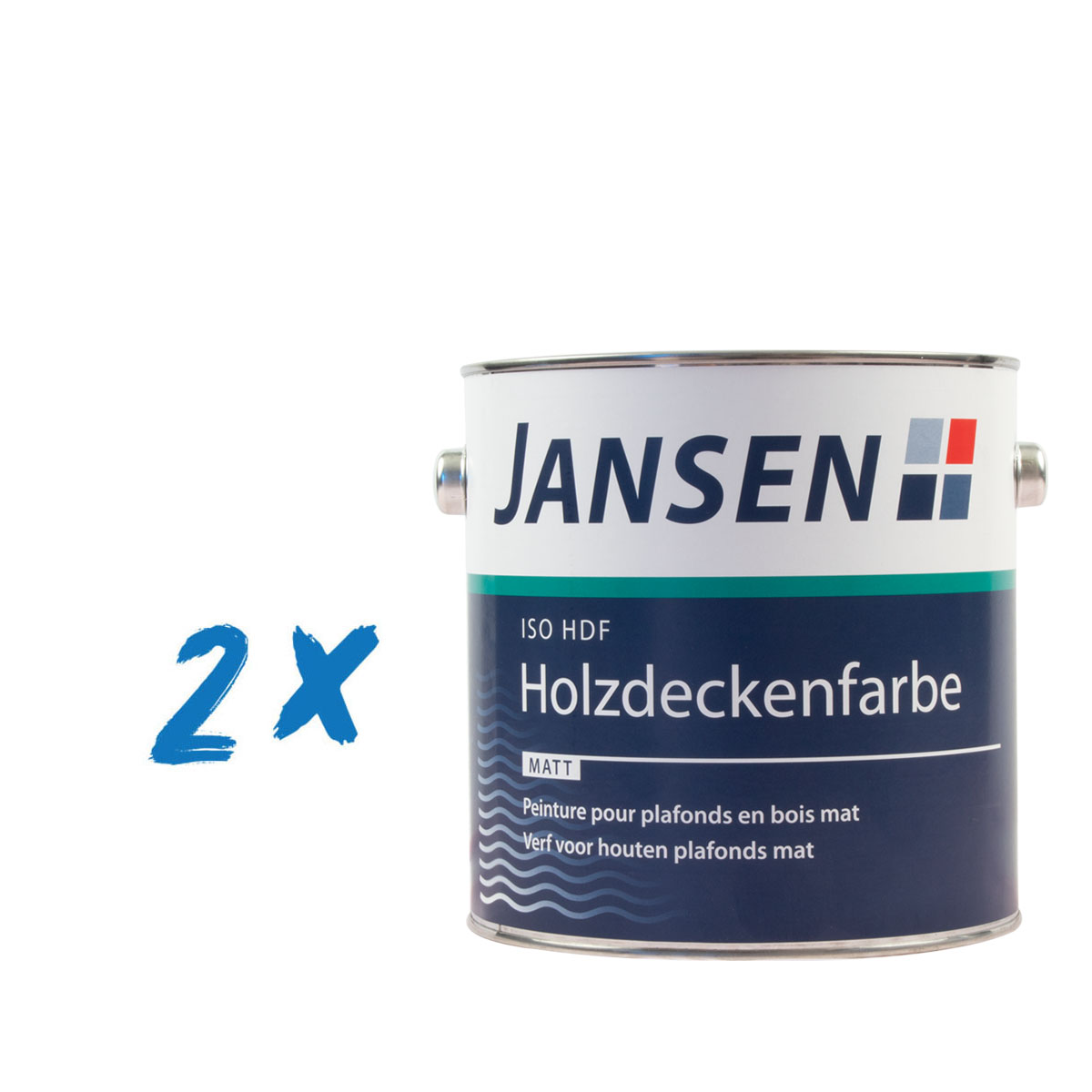 2 x Jansen ISO-HDF Holzdeckenfarbe weiss matt 2,5L