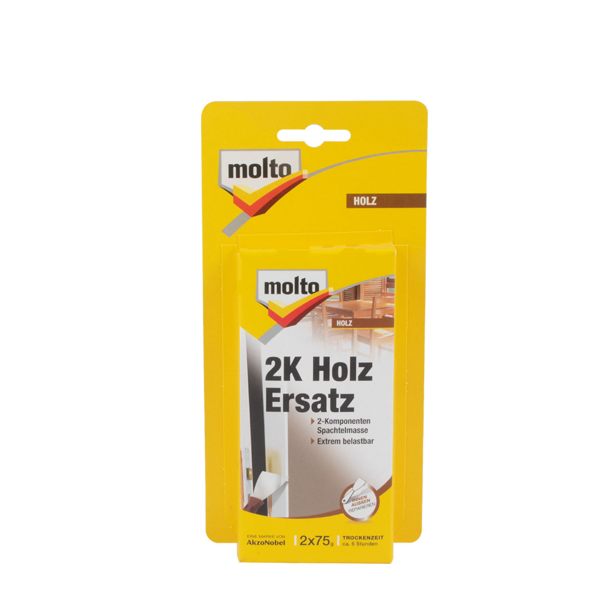 Molto 2K Holz-Ersatz 150g, für innen und außen, Holzersatzmasse