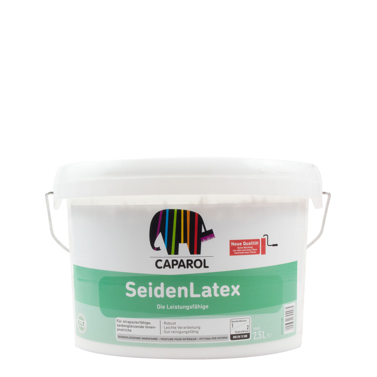 Caparol SeidenLatex 2,5L weiß, sehr gut deckende Wandfarbe, Latexfarbe
