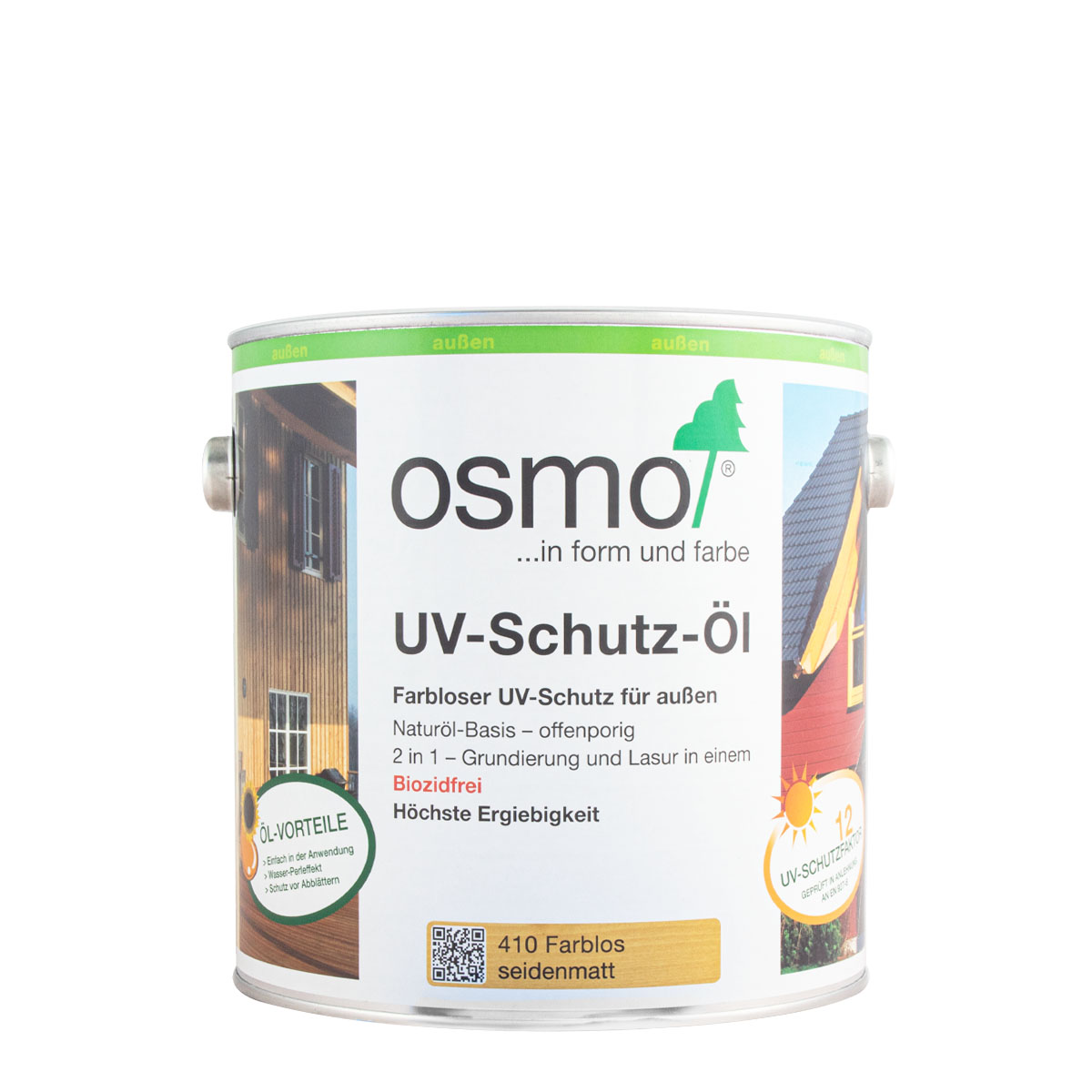Osmo UV-Schutz-Öl 410 farblos seidenmatt 2,5L Holzschutzlasur, Holzlasur außen
