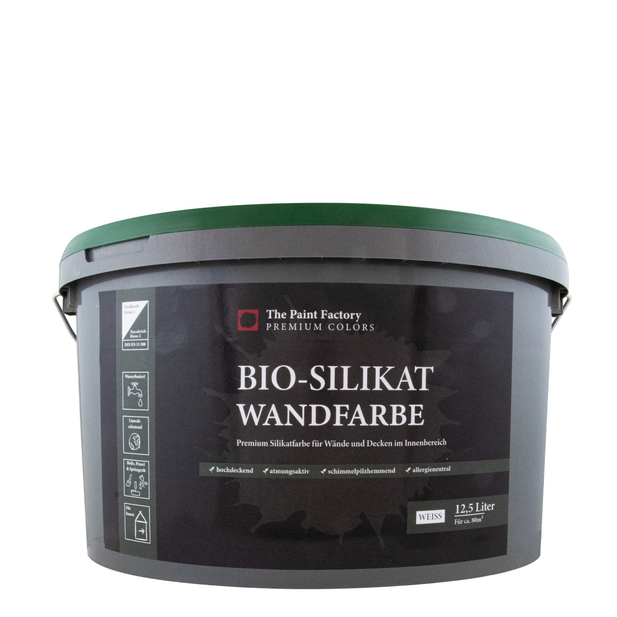 The Paint Factory Bio-Silikat Innenfarbe 12,5L weiss, Wandfarbe, Silikatfarbe innen, für Allergiker empfohlen