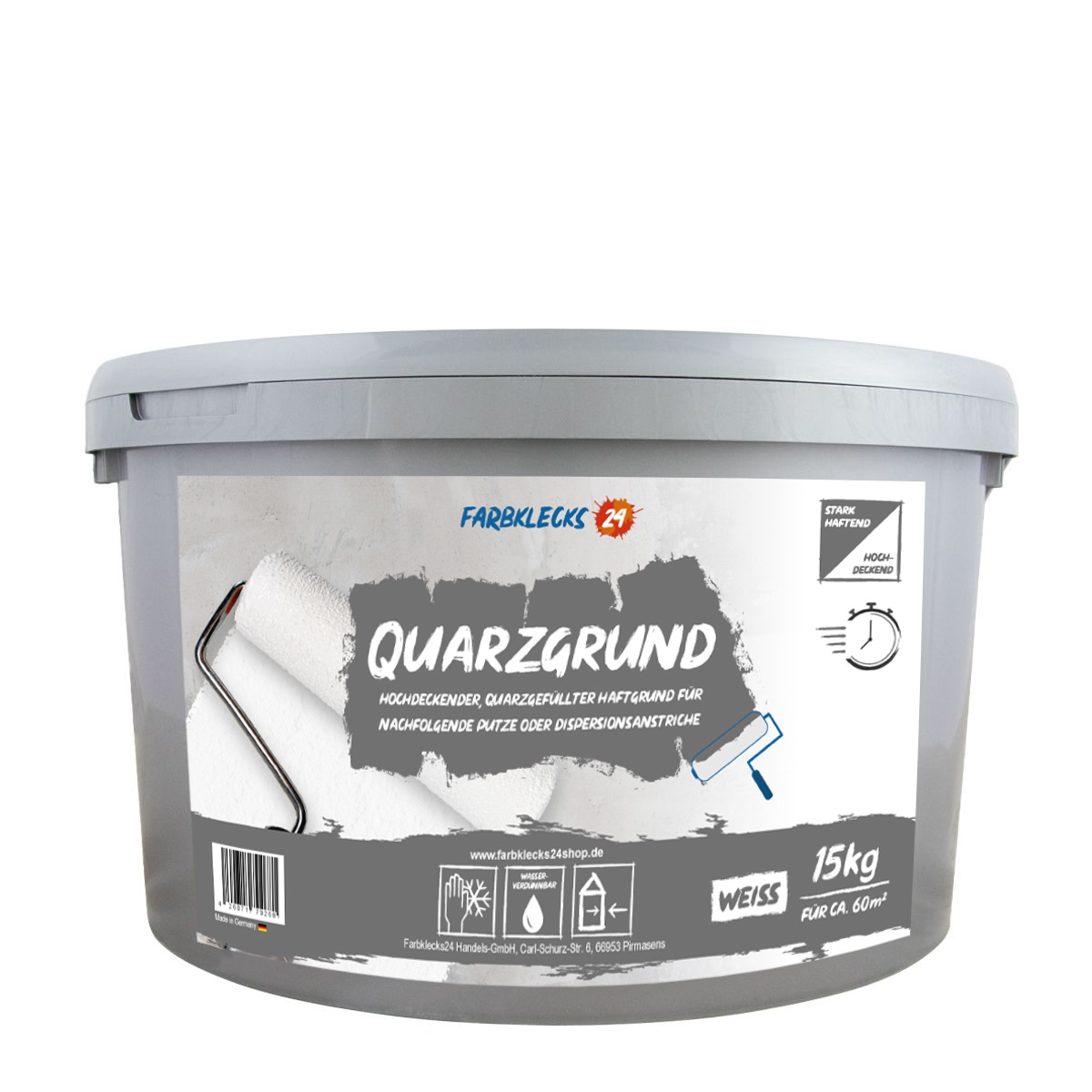 Farbklecks24 Quarzgrund fein 15Kg, Haftgrund, Spezialgrundierung