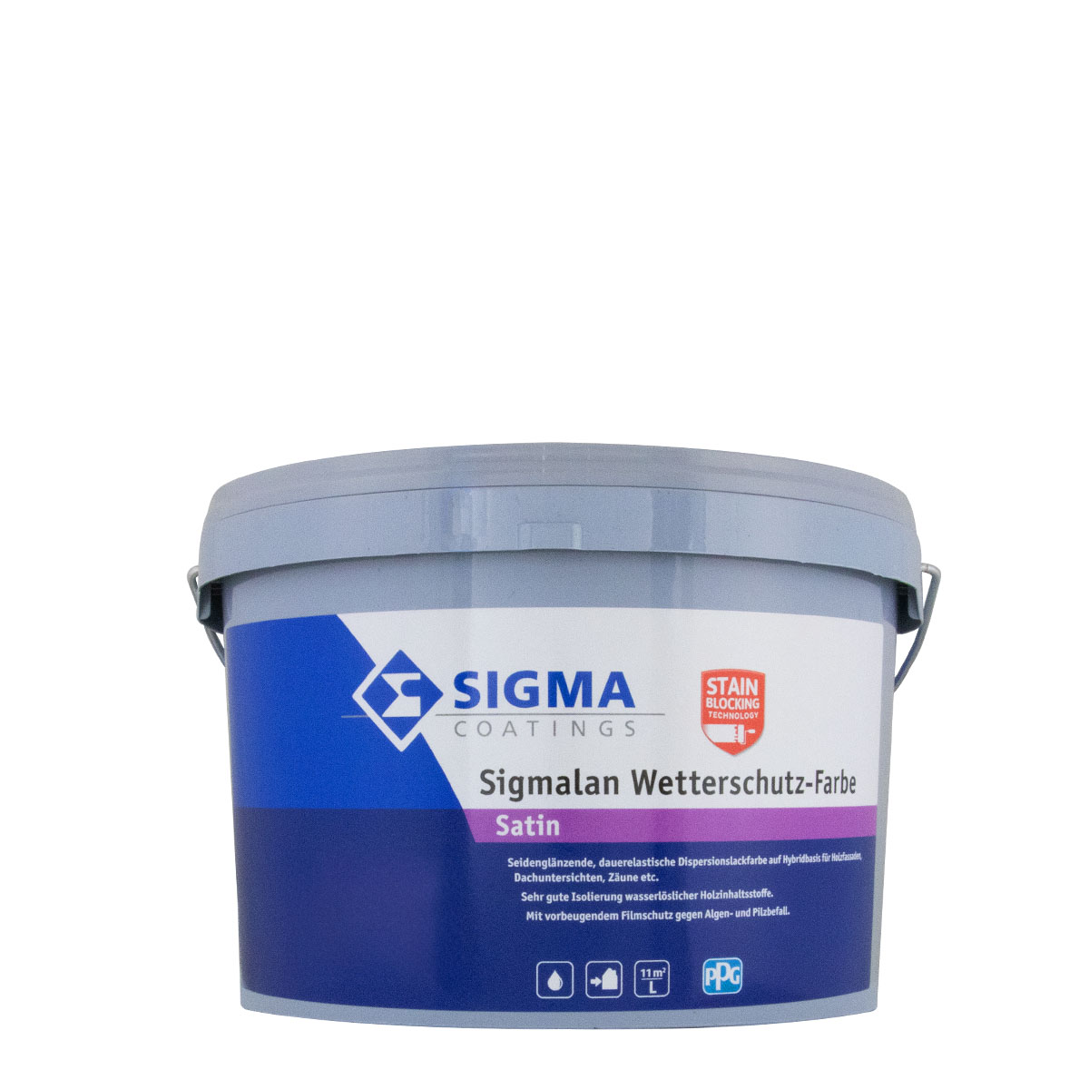 Sigma Sigmalan Wetterschutzfarbe 2,5L weiss /WN, seidenglänzende Holzfarbe