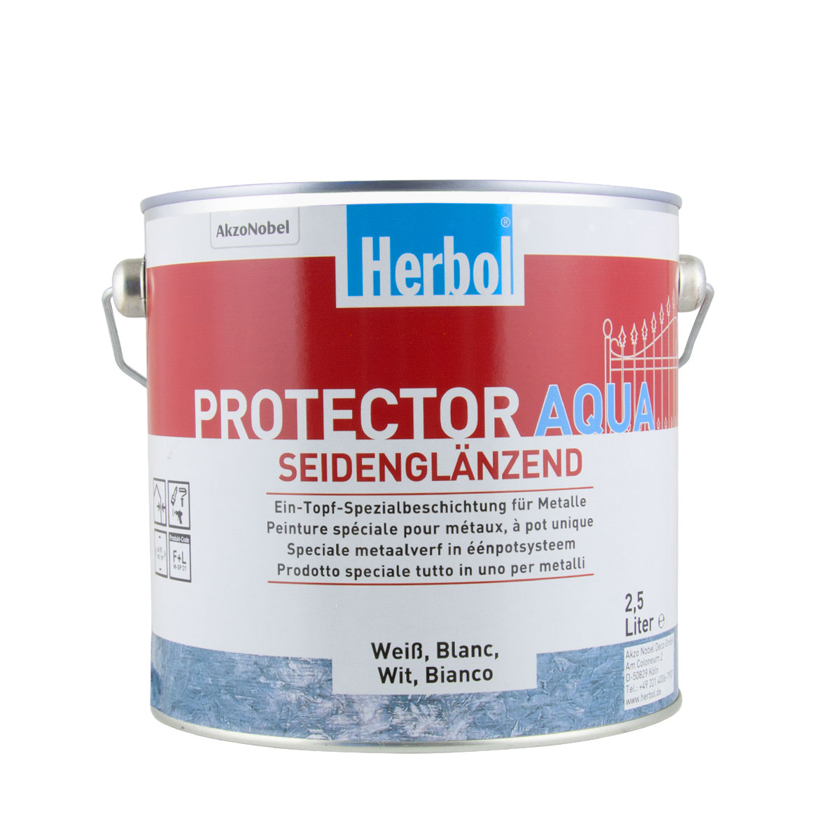 Herbol Protector Aqua 2,5L weiß, seidenglänzend