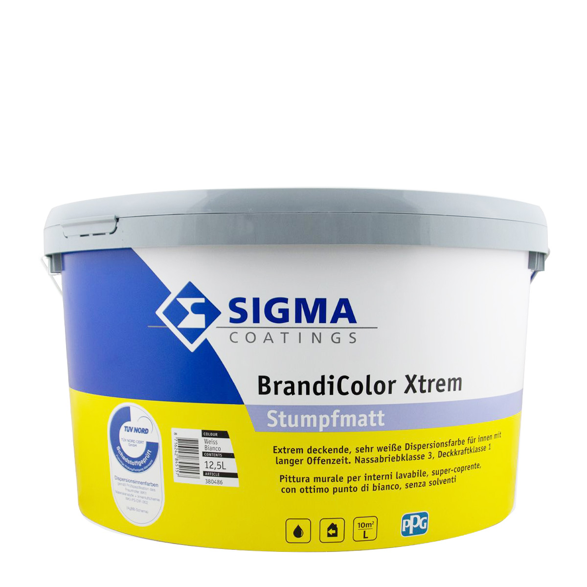 Sigma BrandiColor Xtrem 12,5L weiß, Innenfarbe, Wandfarbe
