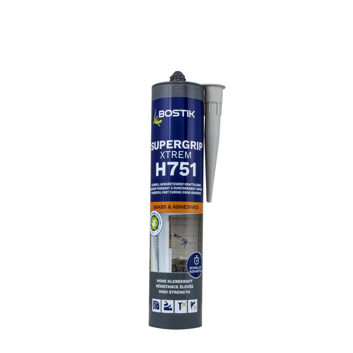 Bostik H751 Supergrip Xtrem 450g grau, Montagekleber, 1-K-Hybrid-Klebdichtstoff
