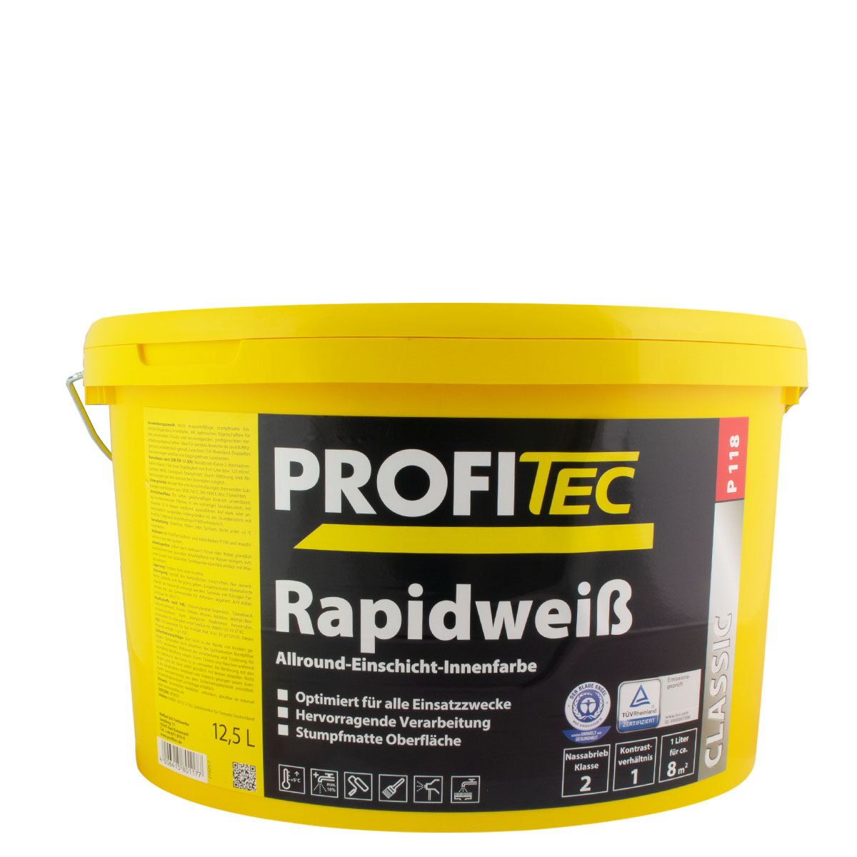 Profitec P118 Rapidweiß 12,5L, Einschicht Innenfarbe, weiß