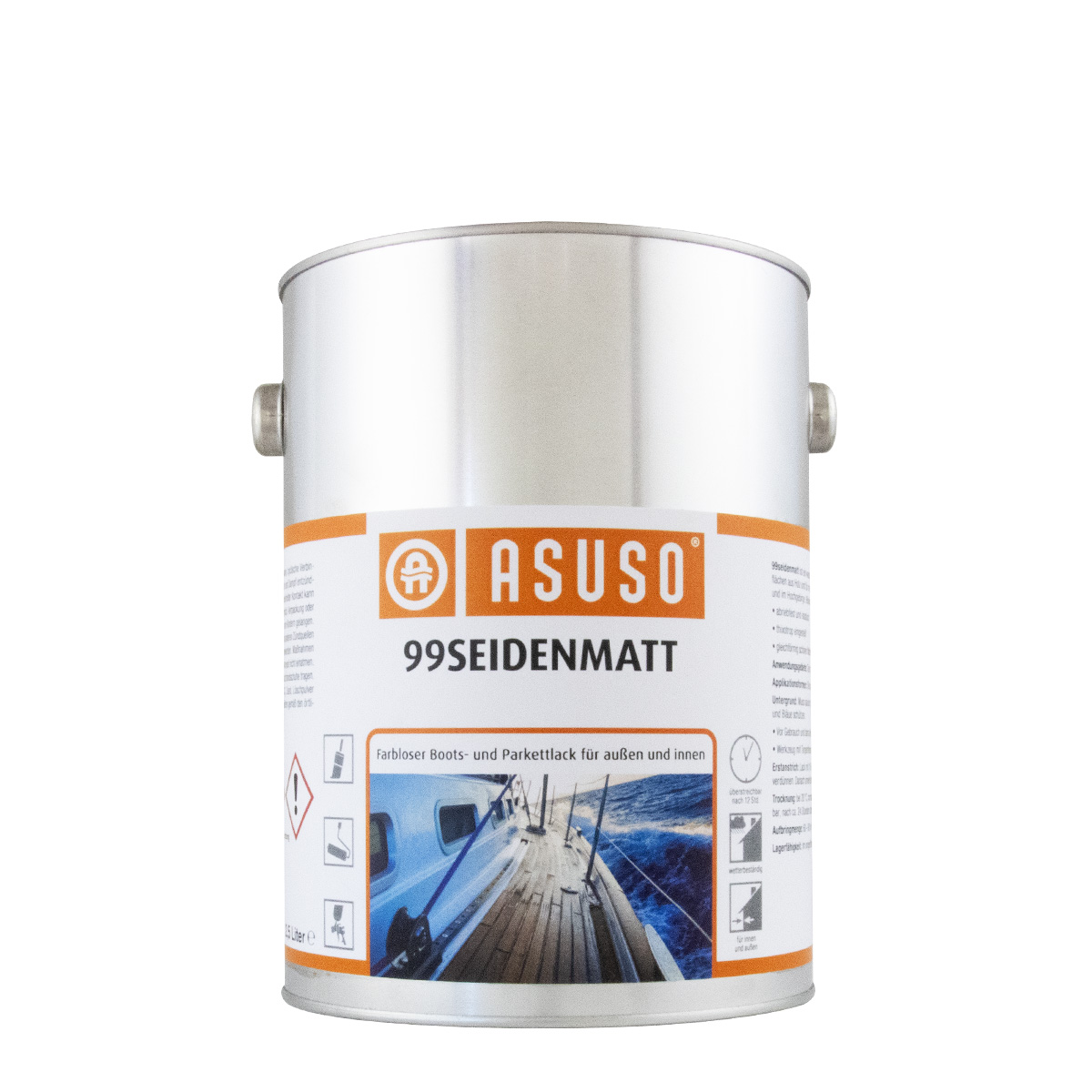 Asuso 99 seidenmatt 2,5L farblos, Yacht- und Bootslack, Klarlack, Kunstharzlack