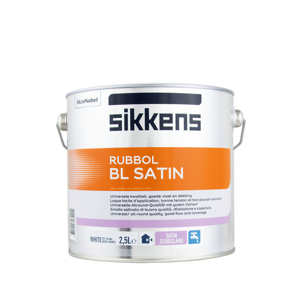 Sikkens Rubbol BL Satin 2,5l, weiss Seidenglanzlack, Fensterlack