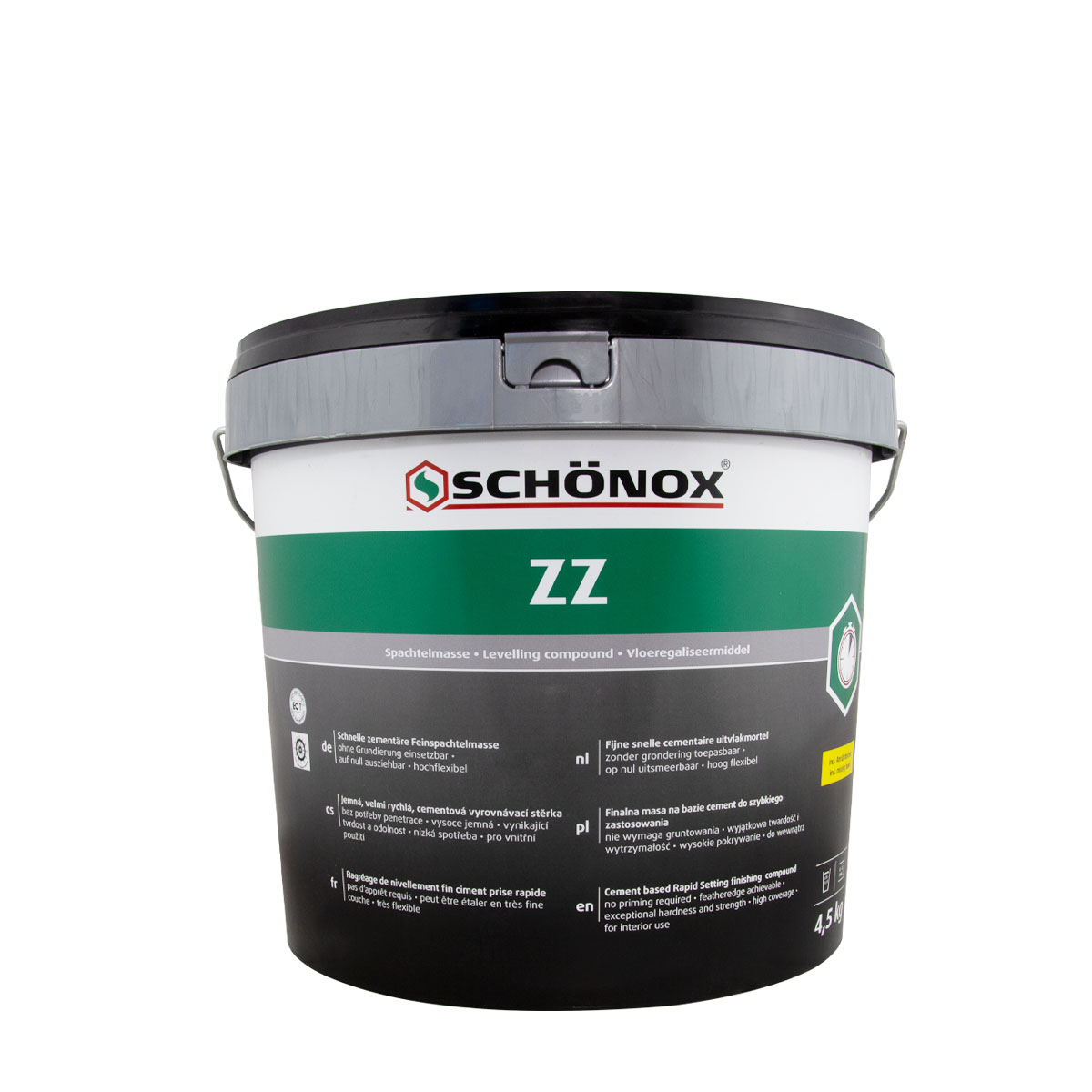 Schönox ZZ 4,5Kg, Schnellspachtel, kunstharzvergütete Spachtelmasse, Reparaturspachtel