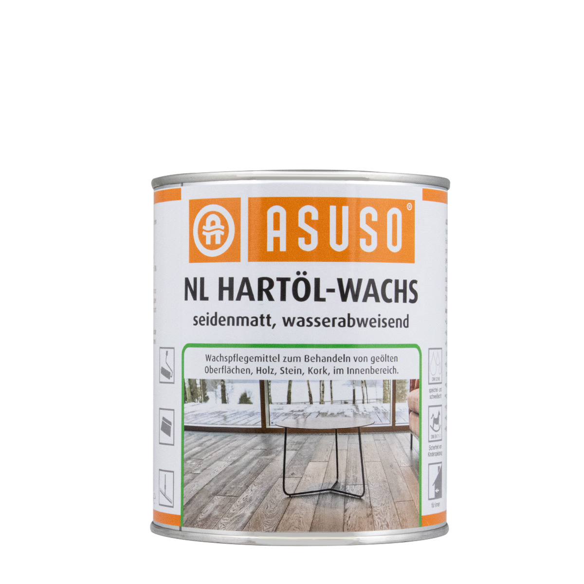 Asuso NL Hartöl Wachs 0,75L farblos, seidenmatt, Holzpflege, Naturöl