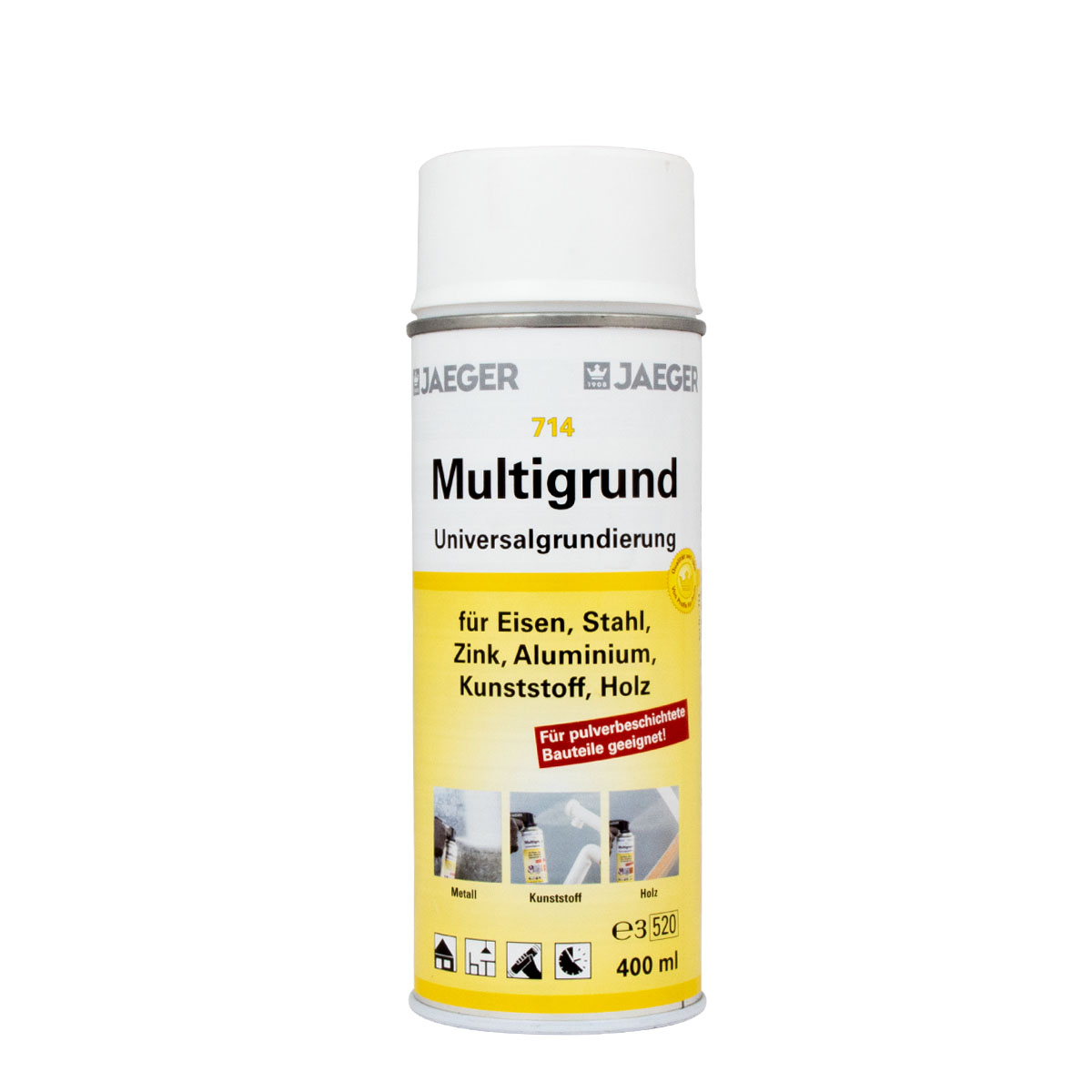 Jaeger Multigrund-Spray 714 Universalgrundierung 400ml RAL 9010 weiß, Grundierung, Haftgrund