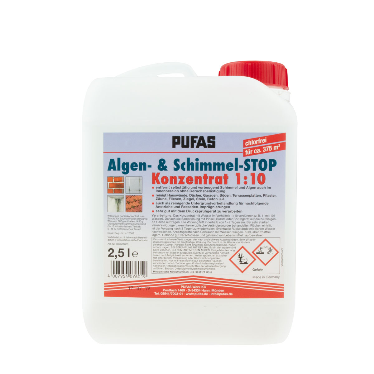 Pufas Algen- und Schimmel-STOP-Konzentrat 2,5L, chlorfrei