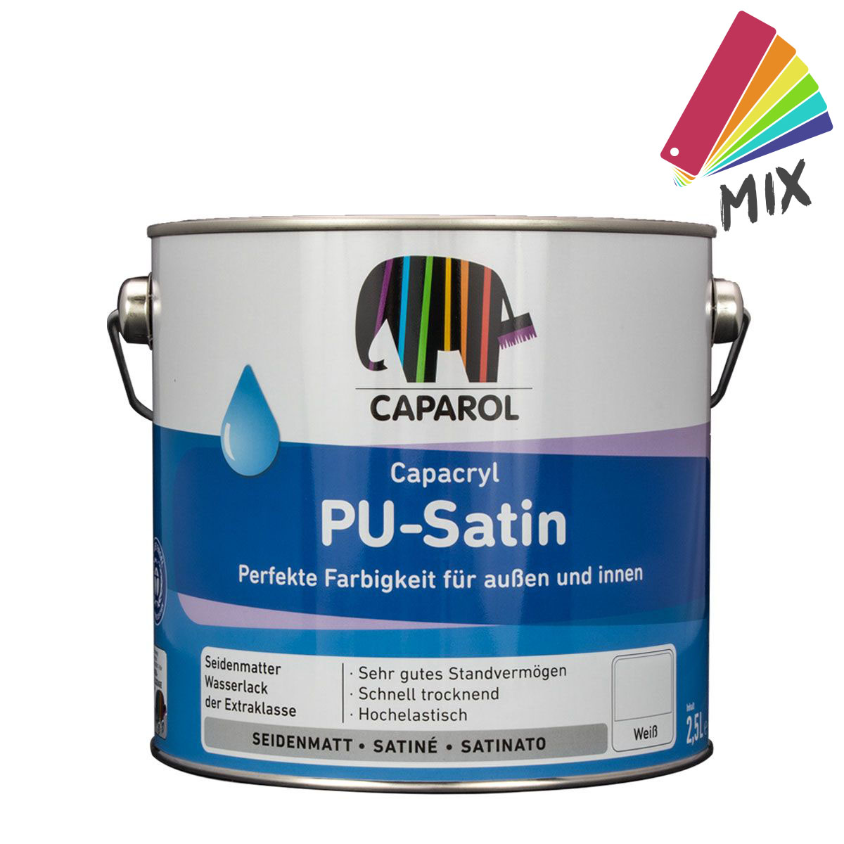Caparol Capacryl PU-Satin 2,5L MIX PG B, seidenmatt