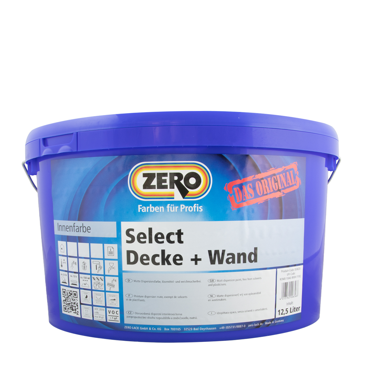 Zero Select Decke + Wand 12,5L weiß, Innenfarbe, Wandfarbe, Deckenfarbe