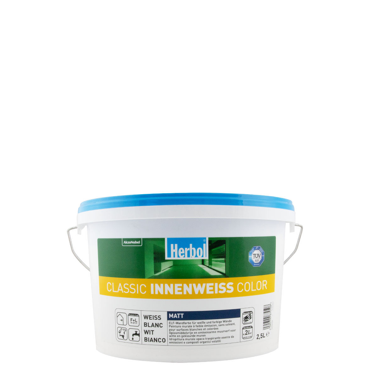 Herbol Classic Innenweiss Color 2,5L weiss, Wandfarbe, Renovierfarbe